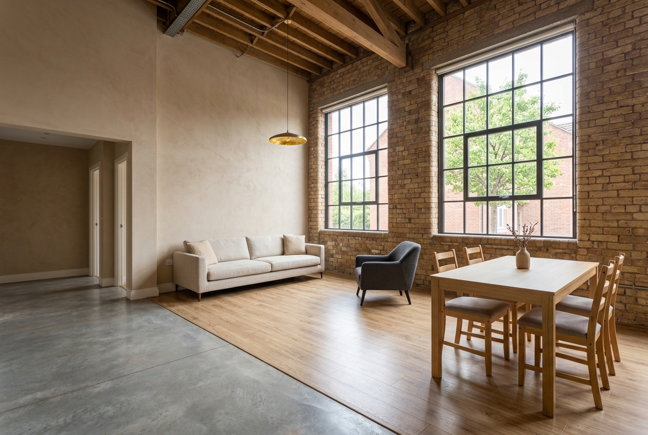Hochwertiges Loft mit hohen Fenstern – hochwertige Immobilien und Lofts