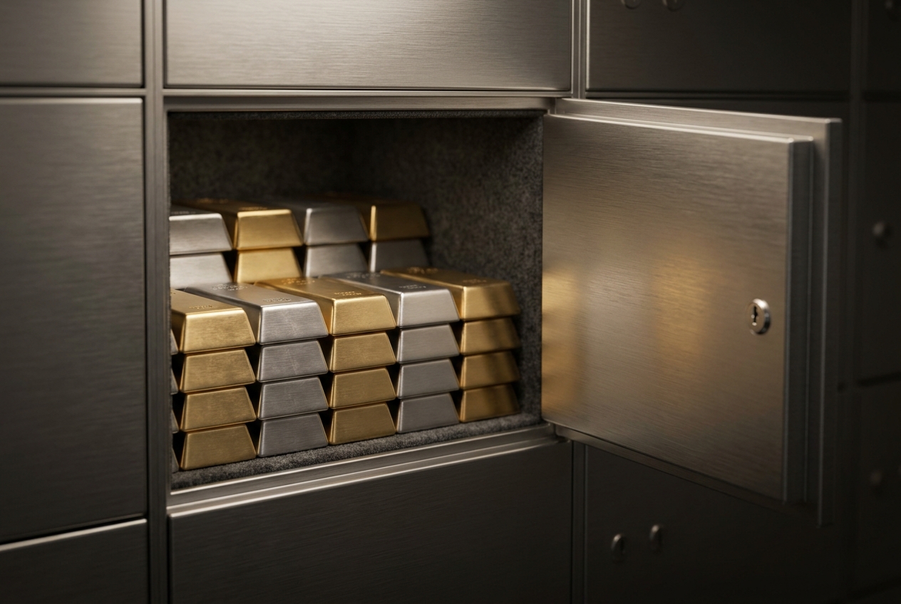 Sichere Lagerung von Gold und Silber im Tresorfach – Edelmetalle als Eigentum